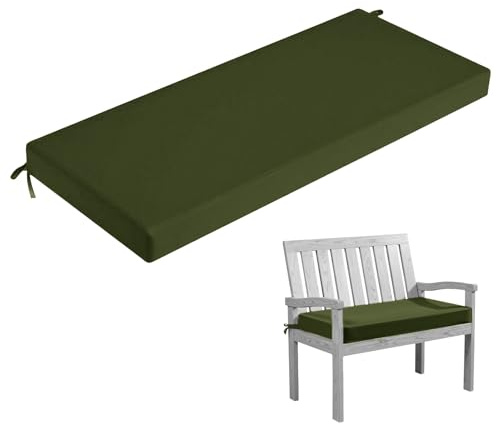 HJZPWB Bankauflage Abnehmbare Waschbare Sitzkissen Bank Outdoor mit Rutschfester Unterseite Sitzauflage Bank Bankkissen Sitzpolster Bank Auflage Gartenbank Sitzbank Auflage,Dark Green,120x40x3cm