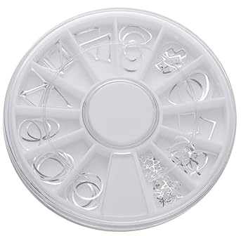 HONMEET Nagelkunst Metallnieten 12 Gitter Silber Hohlmuster Nageldekoration Selbstgemacht Nailart Zubehör für Frauen und Mädchen