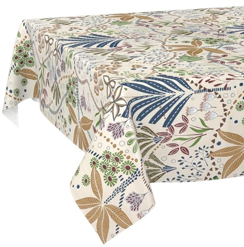 Wachstuchtischdecke Tischdecke abwaschbar Wachstischdecke pflegeleicht wasserabweisend Lotuseffekt Gartentischdecke Ethno 220 x 140 cm Schnittkante