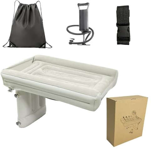 Ungtyb Inflatable Car Mattress, Blow Up Backseat Bed with Pump, Kids Sleeping Rear Seat Air Mattress, for Camping SUV Car Van Airplane Train Outdoor Hiking