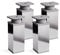 Sossai Möbel-Füße MFV1, 4er Set, Chrom glänzend, 100 mm Höhe, Vierkantprofil 40 x 40 mm, höhenverstellbar, für Sideboards und Kommoden