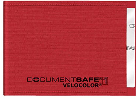 VELOFLEX 3271321 - Document Safe Kartenhülle, Kreditkartenhülle, RFID/NFC-Schutz, RFID-Blocker, 90 x 63 mm, rot, 1 Stück