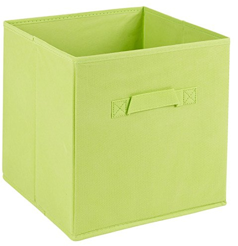 Collapsible Storage Cube Drawer Box with Carry Handles (Green - Large)