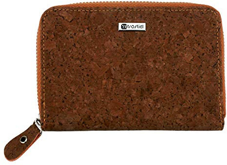 retrostiel Stilvolle Kork Geldbörse für Damen – Handgefertigter, Veganer Geldbeutel mit Münzfach aus Kork, Leicht & Nachhaltig in Braun