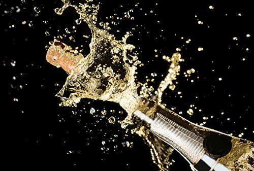 Queence | Acrylglasbild mit Blattgold | Wandbild Glasbild Acrylbild Rahmenlos | Champagner | Druck auf Acrylglas | Goldveredelung | Größe: 60x40 cm