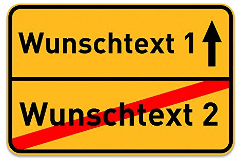 PrintPlanet® Ortsschild mit eigenem Text oder Namen personalisiert – Schild aus 5 mm PVC Kunststoff – Größe 600 mm x 400 mm - Variante 9