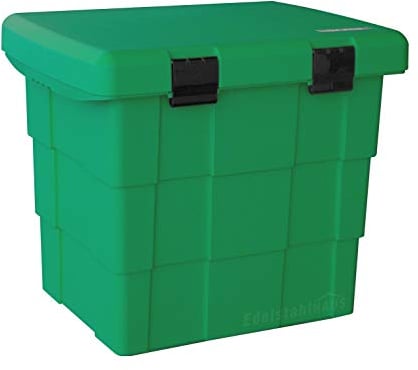 DAKEN Streugutbehälter 108 ltr. Gruen, Streugutbox, Streusalzbox, Sandbox, Lagerbehälter, Pick-up Box, Anhängerbox, Deichselbox, Streukiste, Salzlager, Winterdienst