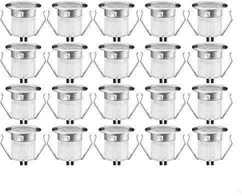SUBOSI 20er Set Bluetooth Dimmbar Warmweiß Led Bodeneinbaustrahle Aussen 0.6W Ø30mm IP67 Wasserdicht LED Einbaustrahler Terrasse Garten Led Lampe Full Kit