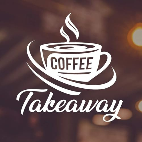 Coffee Takeaway Schild Fenster Vinyl Aufkleber Tür Kunst Küche Bar Restaurant Take Away