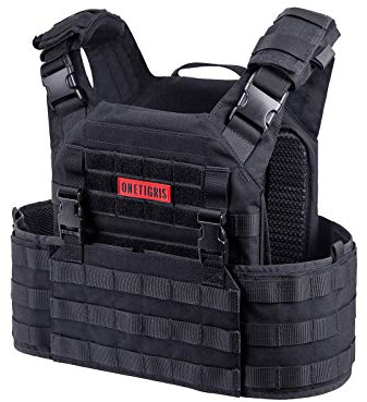 OneTigris GRIFFIN AFPC Airsoft Vest Quick-release Plate Carrier Military Breathable Tactical Vest for Paintball Airsoft Wargame CS, Black