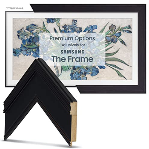Cornice per TV Deco – Smart Frame nero antico compatibile solo con Samsung The Frame TV (50 pollici, adatto per 2021 Frame TV)