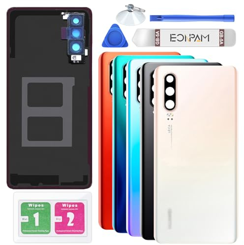Eonpam Akkudeckel für Huawei P30 ELE-L29/L09/L00/L04 Pearlescentb | Backcover Original Qualität Rückseite Akkudeckel Rückseite Glas Back Glass Backcover Glas mit Kameraglas Reparatur Set.