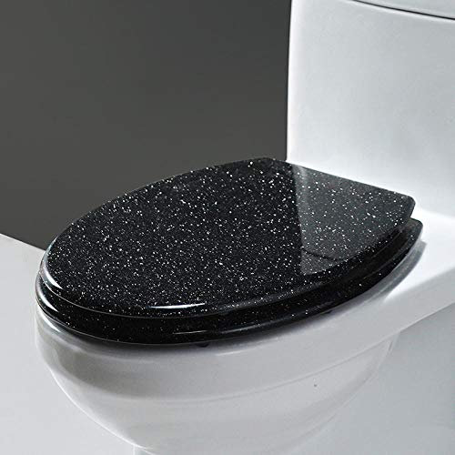 FTYYSWL Antibakterieller Toilettensitz, Absenkautomatik, WC-Sitz mit Absenkautomatik und Soft-Touch-Oberfläche, Harz,Metallbefestigung,Stabile QualitäT, Einfache Montage Wc Deckel Klobrille