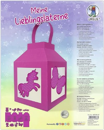 Ursus 18780067 - Laternen-Bastelset Meine Lieblingslaterne Eosin, Komplett-Set zum Selber-Basteln einer Laterne, inkl. Anleitung, ideal für Sankt Martin, Lampion-Umzug oder als herbstliche Deko