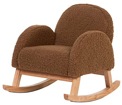 Childhome, Sillón Mecedora para niños, Silla Infantil, Peluche marrón