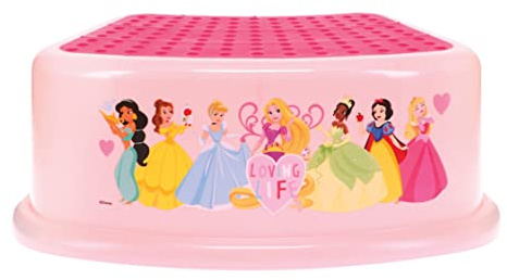 Disney Princess Loving Life Step Stool - Kids Step Stool, Potty Training, Non-Slip, Bathroom, Kitchen, Lightweight