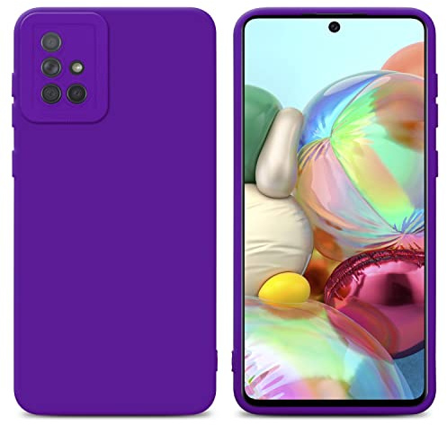 Cadorabo Hülle kompatibel mit Samsung Galaxy A71 4G Schutzhülle TPU Silikon Case Liquid Design mit Kameraschutz Slim Kratzfest Weiche Gummi mit Rundumschutz Case Hülle für Galaxy A71 4G in Lila