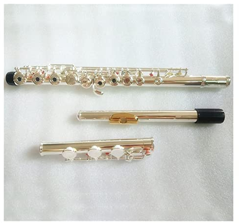 Silberne Flöte Musikinstrument 17 Öffnen Sie E-Key Silber C Tune Flöte Gold Mundstück Querflöte