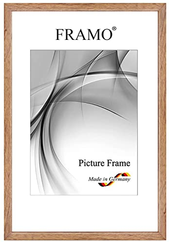 FRAMO Holz Bilderrahmen Schmal 61 x 91,5 cm aus Massivholz | Rustikal-Braun | Farbe/Größe wählbar | Rahmen für Poster | Puzzle | Foto collage N°079
