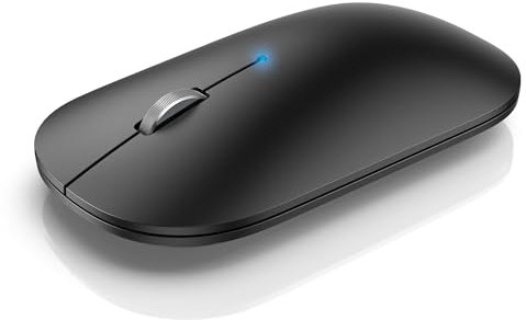 TECKNET Mouse Wireless Ricaricabile, 4000DPI Mouse Bluetooth Wireless Portatile, Onnessione Multi-Dispositivo 2.4GHz Ricevitore Mouse Senza Fili Silenzioso per Laptop, Chromebook, iPad, PC, Mac, Nero