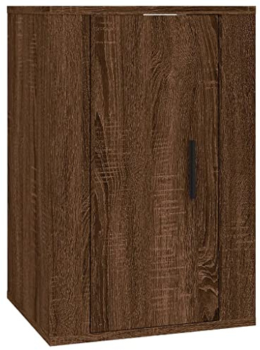 vidaXL Wall Mounted TV Cabinet - Sleek Brown Oak Media Unit with Ample Storage Space - Versatile and Stylish Bedroom or Living Room Decor