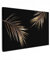 MuchoWow© Impression sur Toile Peinture 90x60 cm Tableau Mural Decoration Salon Reproductions de Tableaux Murale Moderne Feuilles - Plantes - Or - Noir - Luxe
