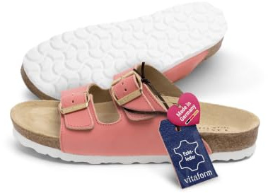 VITAFORM Pantoletten Damen Weite H Softnappaleder | Sommerschuhe, Sandaletten, Naturkork-Fußbett, Komfortweite H, Größe 35-50, elegant, nachhaltig, Handmade in Germany