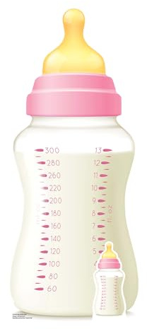 Star Cutouts SC4395 Baby Bottle Pink Star Mini Cardboard Cutout with Mini