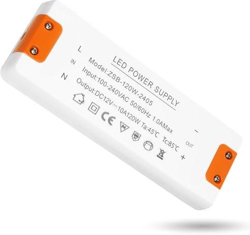 LED Transformator 12V 120W, 10A led netzteil 12v, trafo 230v auf 12v led, led trafo 12v, kein LED-Flimmern, kein Transformator-Rauschen Für MR11 G4 MR16 GU5.3 LED Birnen Lichtstreifen