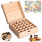WishesMar 25 Löcher Aufbewahrungs-box Ätherische Öle aus Holz - Holzkiste Bietet Platz für 5 10 15 ml Ätherisches Öle Flaschen - Tragbar Organisator Holzbox für Duftöle Ausstellung, Lagerung