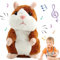 Mecctuck Sprechender Hamster, Hamster Sprechend, Hamster Spielzeug, Nachsprechendes Plüschtier Interaktive Spielzeug, Lustige Stofftiere, Plüsch Sprechende Hamster Wiederholt Spielzeug für Baby Kids