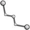 beyoutifulthings Industrial-Piercing Zickzack-Design Schwarz Clear Industrial-Barbell Industrial-Bar Chirurgenstahl Stab-länge 32-mm