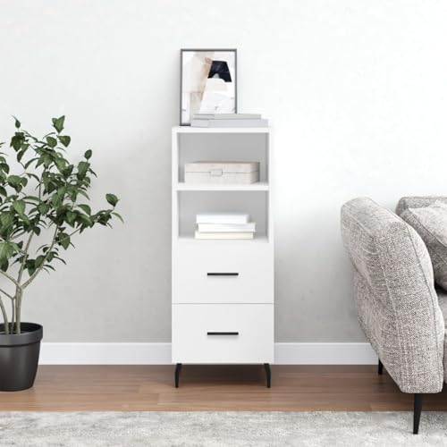 ULUYYUC Sideboard, Küchenmöbel Barschrank Highboard Tv Board Geeignet für Schlafzimmer Speisesaal Küche Wohnstube Weiß 34,5x34x90 cm Holzwerkstoff