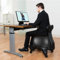 CMYUN Sitzball Stabilitätsübungsballstuhl für Büro, Schwarzer Yoga-Ballstuhl mit Rollen und Rückenstütze, PVC-Balanceballsitz zur Linderung von Rückenschmerzen