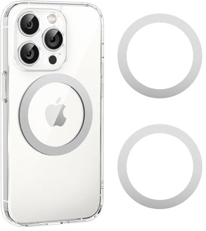 UGREEN Anello Universale Magnetico da Attaccare al Supporto e Accessori MagSafe, Compatibile con iPhone 15 14 13, Galaxy S23 S22 S21etc, 2 Pezzi, Argento
