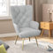 Hawthyhome eleganter Sessel polsterstuhl Ohnzimmer Sessel Schminktisch Stuhl mit Metall Beinen Sessel fürs Wohnzimmer/SchlafzimmerBis 150 KG belastbar Graue