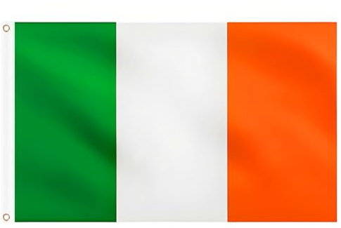 Irish Flag 5ft x 3ft for St. Patrick's Day Irish Decorations, Large Ireland Flags with Brass Eyelets for Six Nations Rugby Sports Football Events Party Decorations