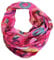 J26 Blumen Mandala Farbverlauf Seide Sommer Loop Verlauf Regenbogen Rainbow Silk Uni Rundschal Schlauchschal Stola Schal leicht (Kreis C Pink)
