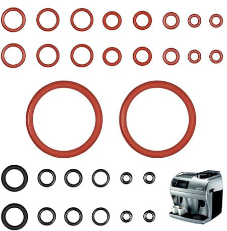 30 Stück Silikon Dichtungsringe Kaffeevollautomat, Silikon O-Ring Dichtung, Kaffeevollautomat Ersatzteile Wartungsset, Ideal für Reparatur und Wartung von Kaffeemaschinen