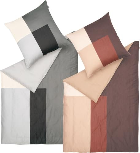 Schöner Wohnen Satin-Bettwäsche-Garnitur Art (Burgundy, 155x220+80x80)