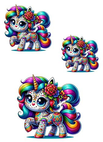 Iron-On Transfers Unicorn BUI015 in Various Sizes on an A4 Sheet