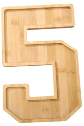 YWJLQH Holztablett mit Zahlen, Befüllbare Servierplatte für Snacks Und Obst, 4