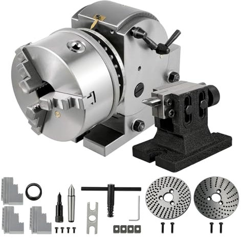 160mm CNC Fräsmaschine,Rotationsachse CNC Router Drehtisch Rotary, 3 Backenfutter Teilkopf Untersetzung 40:1 for CNC Graviermaschine, Teilkopfsätze