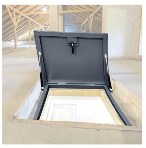 ZJKXJH Dachluken Wohndach Dachfenster Abdeckung für den Außenbereich des Hauses, Dachluken-Abdeckungen mit Handgriff und Hebestangen, Große Dachbodenausstiegsklappe Zugangstür(22x36in(56x91cm))