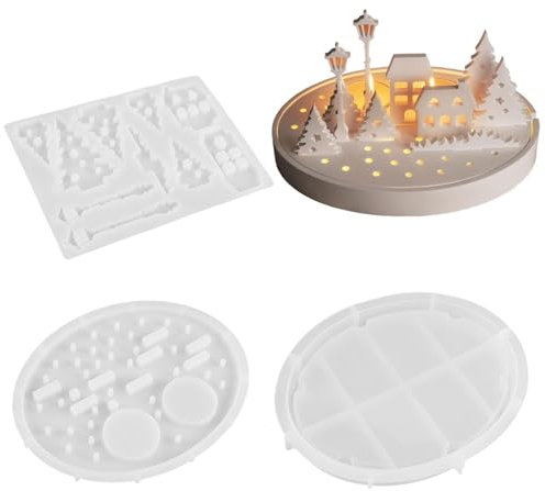 Stampo in silicone riutilizzabile – Stampo per portacandele in silicone | Stampo per portacandele in silicone, stampi per sagoma per capanna su alberi e lampioni adatti ai principianti