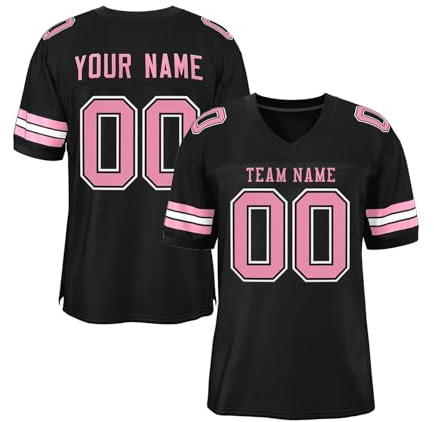 Generisch Herren Individuelle American Football Trikot Atmungsaktiv Fußball Trikot Personalisiert Football Jersey Kurzarm Rugby T-Shirts Stitched/Printed Team Namen Number Sports Uniform Damen Kinder