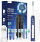 Sonic Electric Toothbrush for Adults - Sonic Toothbrushes with 8 Toothbrush Heads and 2 Minute Smart Timer, 90 Days Battery Life, 5 Brushing Modes, Travel Case (Sapphire)