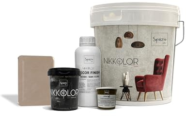Nikkolor Kit Microcemento 8 m² per Pavimenti e Pareti - SemiLucido – 08 | Copre piastrelle e fughe senza demolire con spessore finale 2-3 mm - Finitura Semi-Lucida