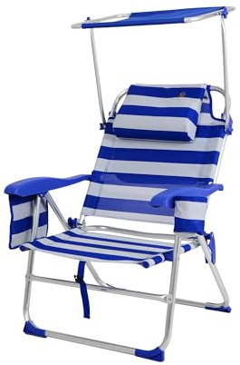 CREVICOSTA QUALITY MARK MARCAS DE CALIDAD - TRITÓN 2108 - Silla de Playa con toldo y Nevera incorporada. 8 Posiciones (Marinera)