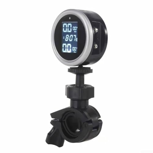 HavenDomicile Solarbetriebenes TPMS Reifendruckkontrollsystem für Motorrad, mit externen Sensoren, wasserdicht IPX67, LCD-Bildschirm